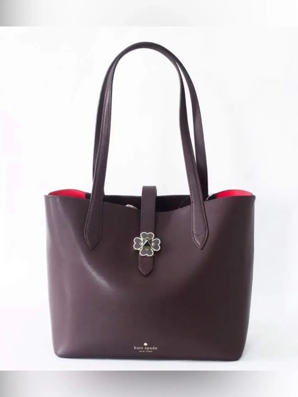 Kate Spade Kaci Chocolate Cherry Small Tote Handbag Purse with Tag m